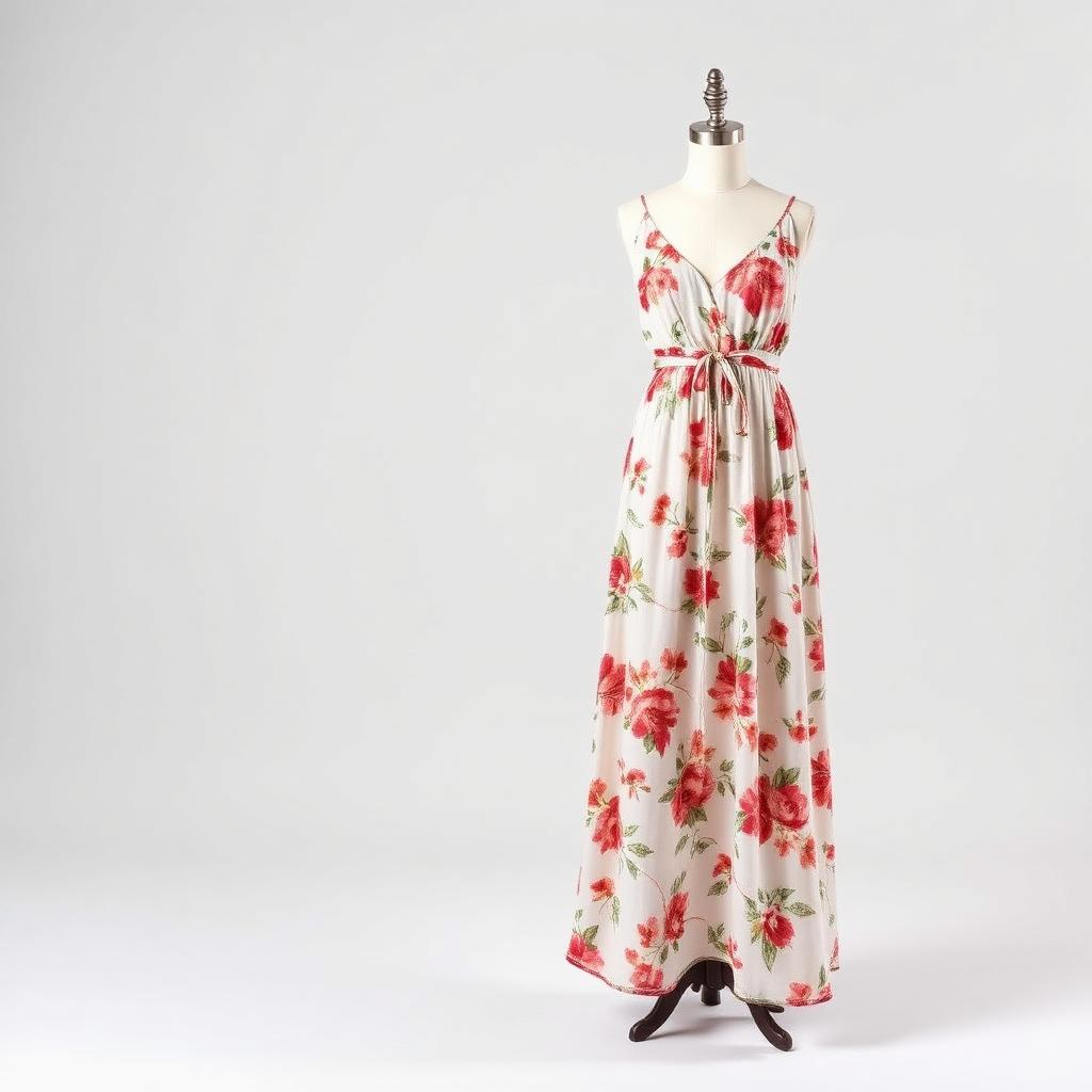 Vestido Longo Floral em Viscose — produto disponível na loja Alma Urbana Moda