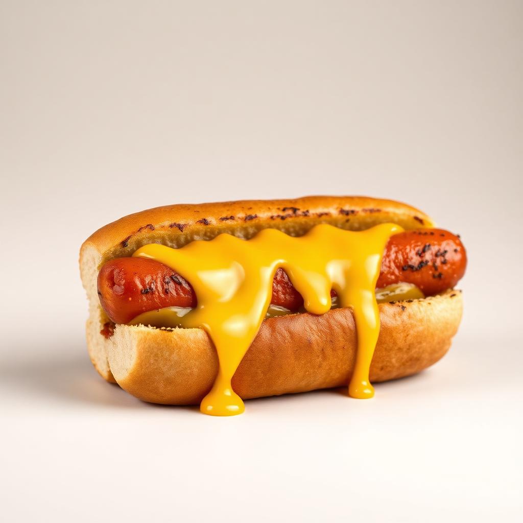 Hot Dog Prensado com Cheddar — produto disponível na loja Brasa Burger Lanches