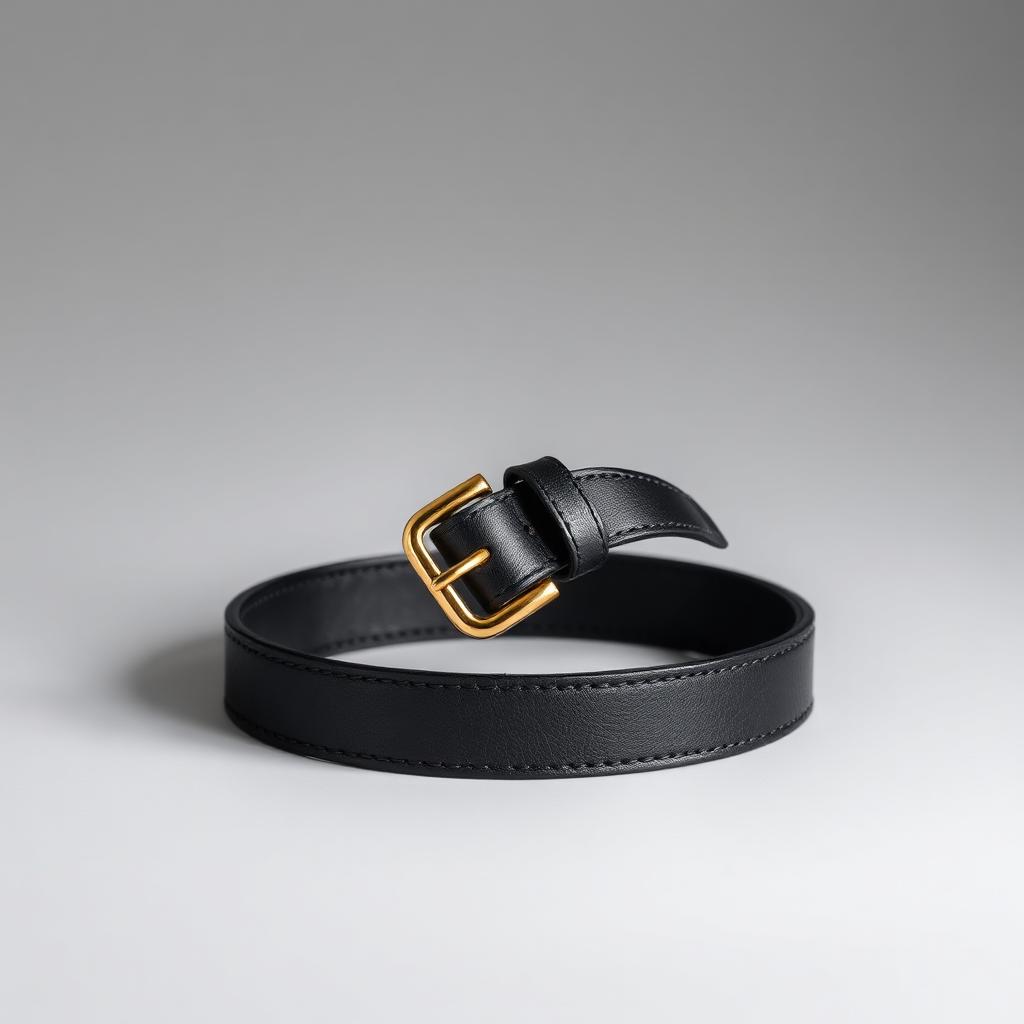Cinto de Couro Fivela Dourada — produto disponível na loja Alma Urbana Moda