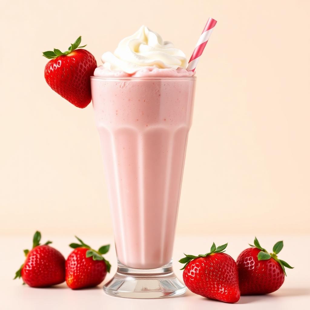 Milk Shake de Morango 500ml — produto disponível na loja Brasa Burger Lanches
