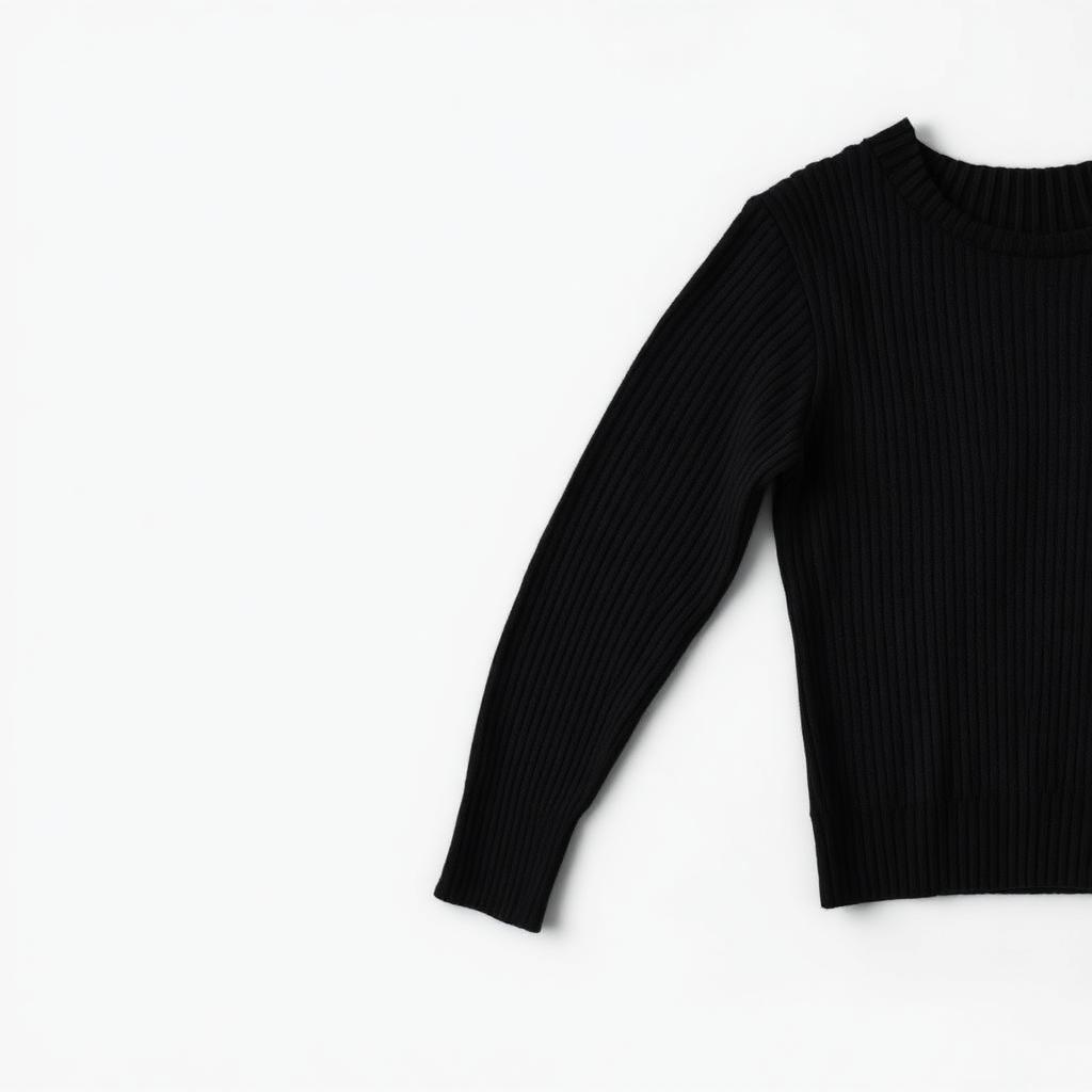 Cropped Canelado Manga Longa Preto — produto disponível na loja Alma Urbana Moda