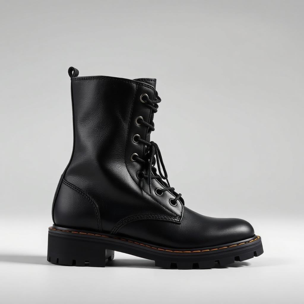 Bota Coturno Preta de Couro — produto disponível na loja Alma Urbana Moda