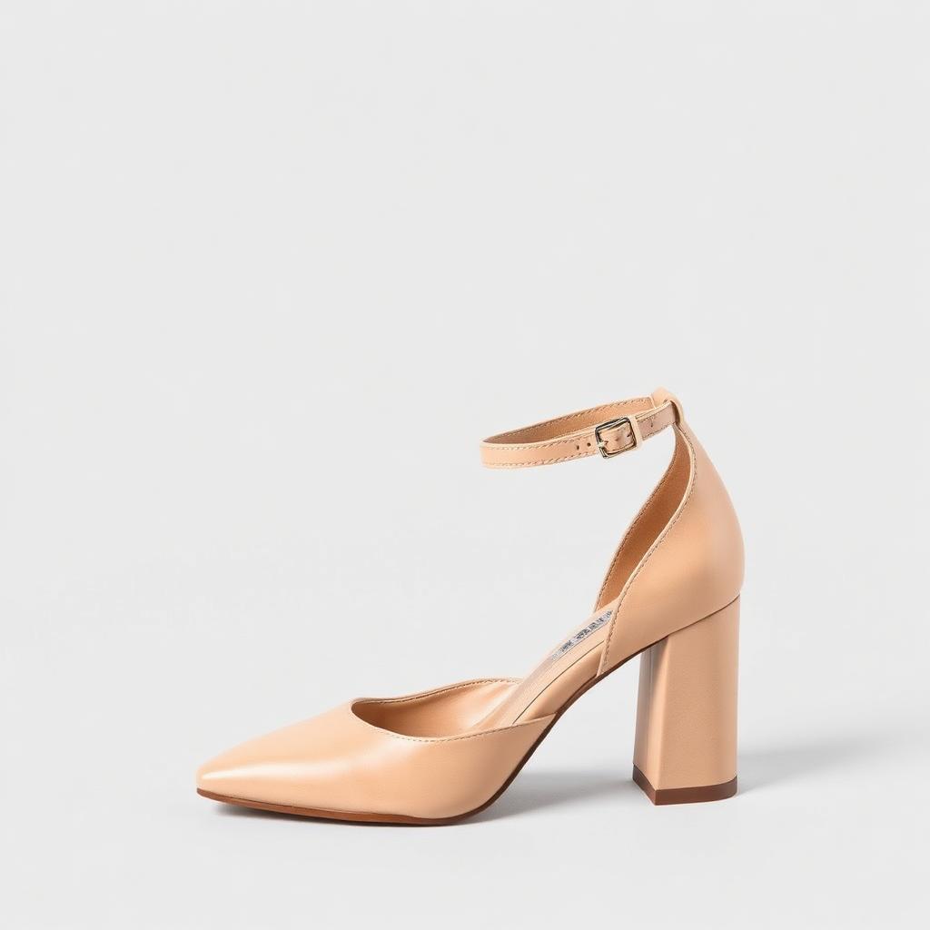 Scarpin Salto Bloco Nude — produto disponível na loja Alma Urbana Moda