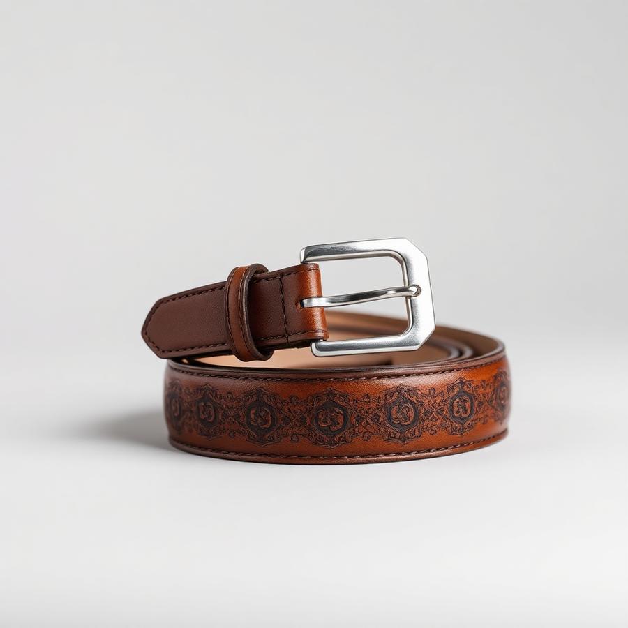 Cinto de Couro Marrom Trabalhado — produto disponível na loja Bravo Jeans